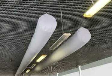 Текстильные воздуховоды во временных помещениях Текстильные воздуховоды во временных помещениях