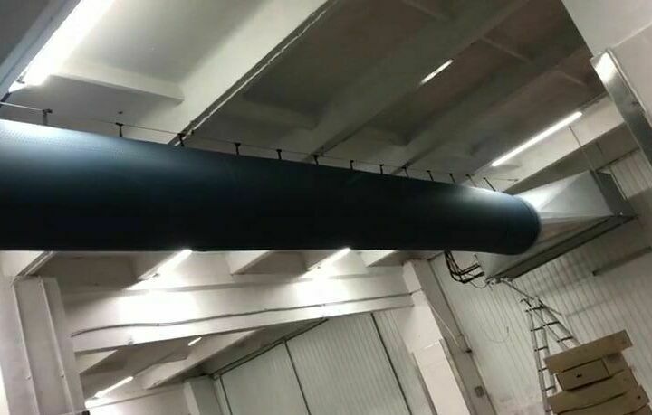 Текстильные воздуховоды на мясокомбинате Текстильные воздуховоды на мясокомбинате