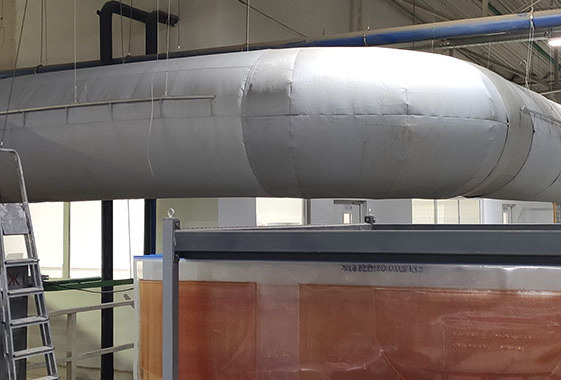 Текстильные воздуховоды на производстве тары и гофрокартона Текстильные воздуховоды на производстве тары и гофрокартона