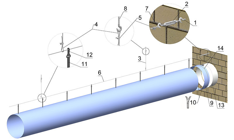 Монтаж текстильных воздуховодов Монтаж текстильных воздуховодов